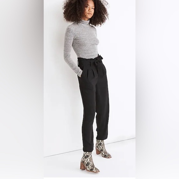 MADEWELL Sz 14 Drapey Paper Waist Elastic and Drawstring Pockets Slinky Pants - Picture 1 of 14